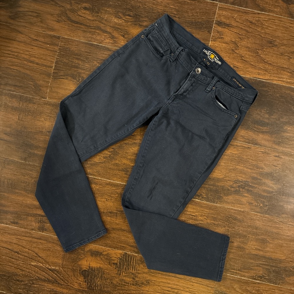 Lucky Brand low rise Y2K navy straight crop jeans size 4/27
